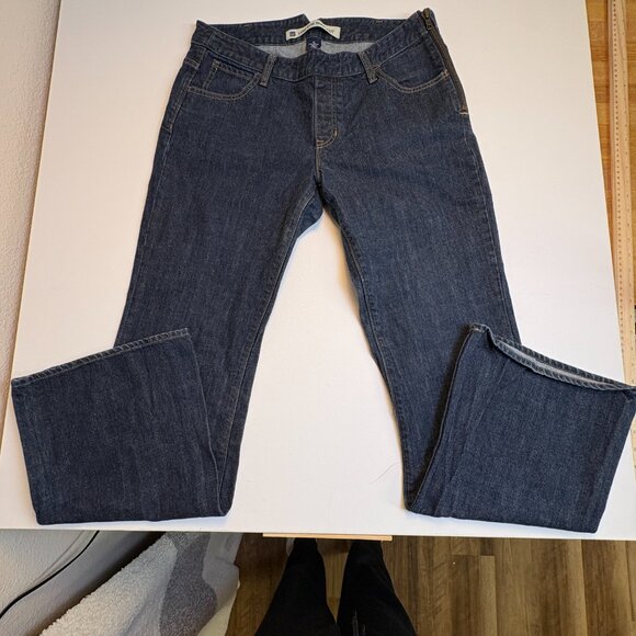 Vintage Y2K Gap Low Rise Boot Cut Side Zip Jeans Dark Wash Size 12 - Picture 3 of 8